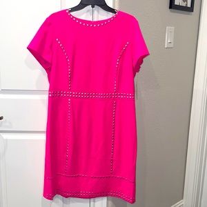 Hot Pink Ladies Dress with Metal Gems NWT